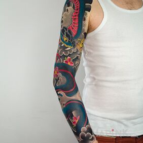 Tattoo JAPANESE TATTOO on the forearm motif: colorful style: japanese / irezumi