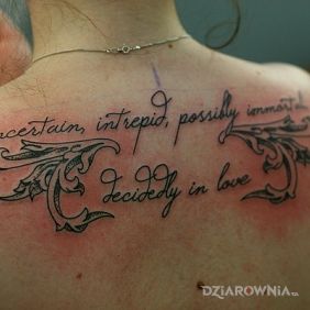 Tatuaż Napis na plecach na plecach motyw: napisy
