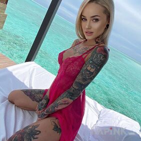 Tattoo Just a beautiful blonde on the forearm motif: black and gray style: newschool