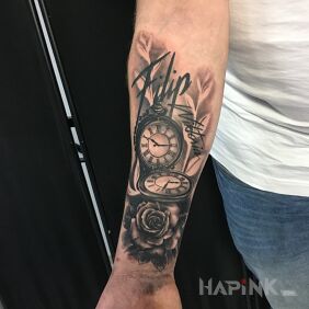Tattoo Tattoo on the forearm motif: lettering style: realistic