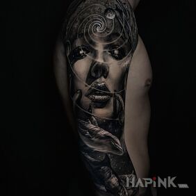 Tattoo With dolphins On the arm motif: animals style: realistic