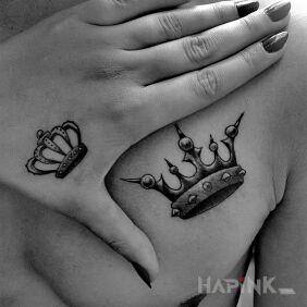 Tattoo Crowns :) on the hand motif: Love