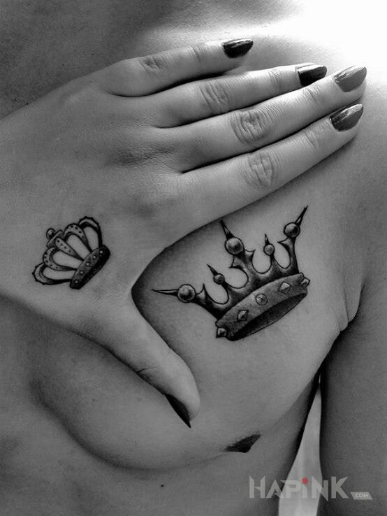 Tattoo Korony :) in Love motif on the hand