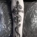 Wycena tatuażu - Wycena na przedramieniu - wąż i sztylet