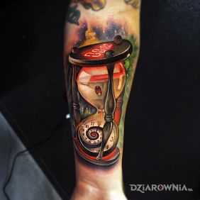 Tatuaż Zegarki na przedramieniu motyw: 3D