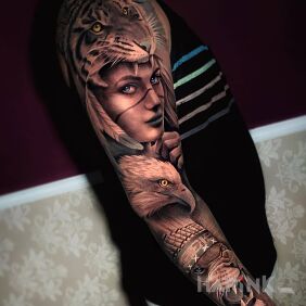 Tattoo Animal Pack on the upper arm motif: 3D style: realistic