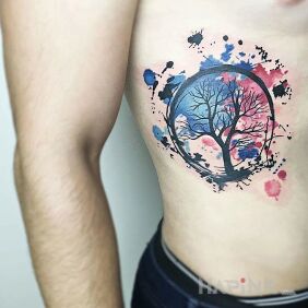 Tattoo Tree of life on the ribs motif: other