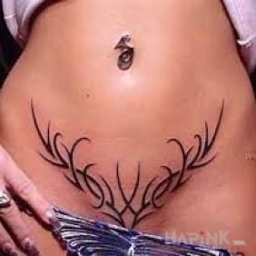 Tattoo Scythe intimate motif: sexy style: tribal