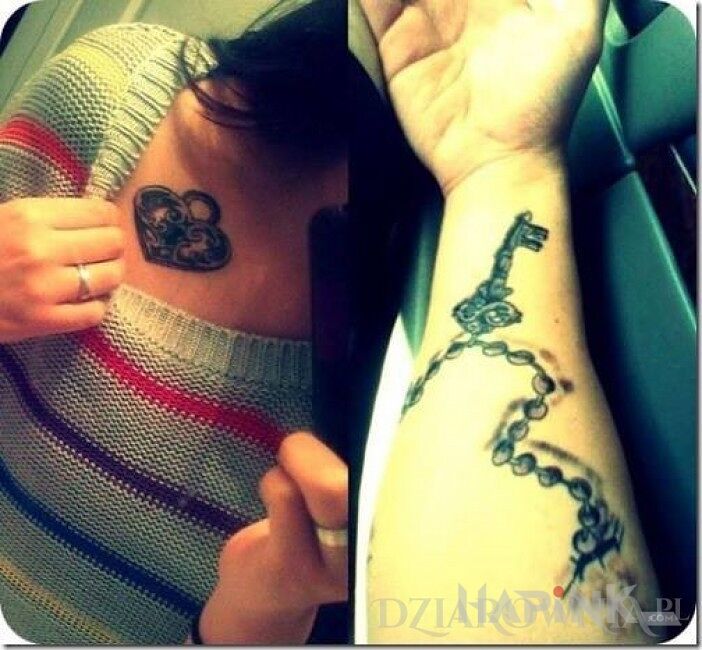 Tattoo Opcja dla zakochanych in Love motif on the chest