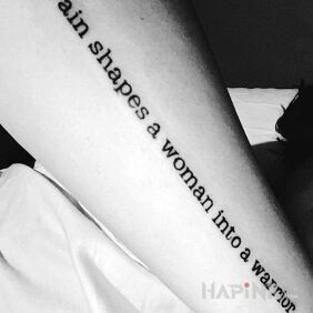Tattoo Pain on the forearm motif: lettering