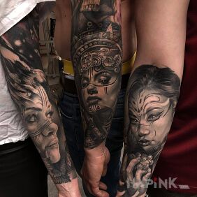 Tattoo Realism at 100% on the forearm motif: 3D style: realistic