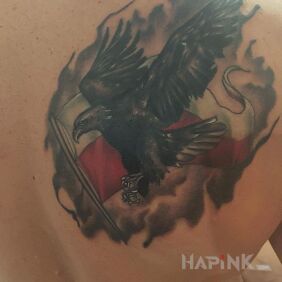 Tattoo Patriotic tattoo on the shoulder blades motif: patriotic