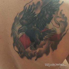 Tatuaż Tatuaż patriotyczny na łopatkach motyw: patriotyczne