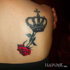 Tattoo Rose on the shoulder blades motif: flowers style: graphic / illustrative