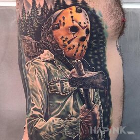 Tattoo Halloween on the upper arm motif: characters