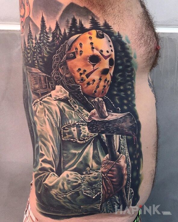 Tattoo Halloween in 3D motif on the upper arm