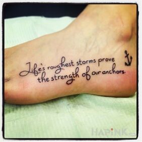 Tattoo Foot inscription on the foot motif: lettering