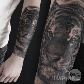 Tattoo Tiger On the arm motif: animals style: realistic