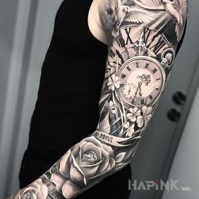 Tattoo Two doves on the forearm motif: animals style: realistic