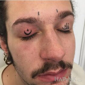 Tattoo Turkish symbols on the eyelids motif: other style: minimalistic