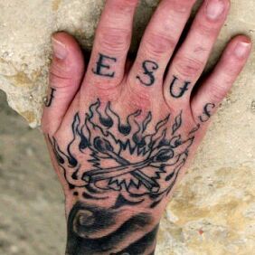 Tattoo Tattoo on the hand motif: lettering