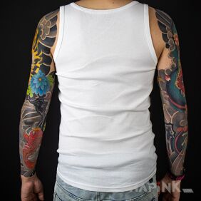 Tattoo JAPANESE TATTOO on the elbow motif: flowers style: japanese / irezumi