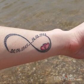 Tattoo Birthdays on the forearm motif: lettering