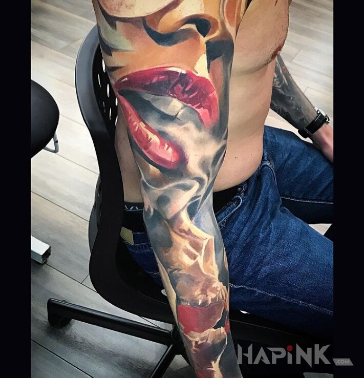 Tattoo Mistrzowska robota in 3D motif and realistic style on the upper arm