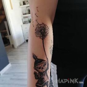 Tattoo Little My On the arm motif: black and gray style: graphic / illustrative