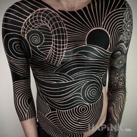 Tattoo Went too black :) on the forearm motif: other style: blackwork / blackout