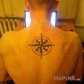 Tattoo Wind rose on the back motif: other