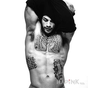 Tattoo What a guy on the stomach motif: wings style: Celtic / Nordic