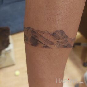 Tattoo Tatra Mountains on the forearm motif: other style: graphic / illustrative