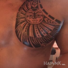 Tattoo The rock on the chest motif: Indian