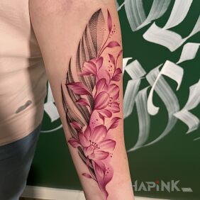 Tattoo Floral by Roofi on the forearm motif: floral style: realistic