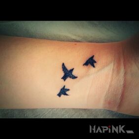 Tattoo Birds on the wrist motif: animals