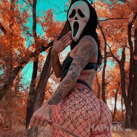 Tattoo Halloween on the buttocks motif: sleeves style: graphic / illustrative