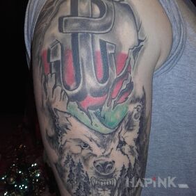 Tattoo Pl on the upper arm motif: patriotic