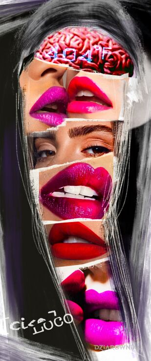 Wzór lipstick - graffiti