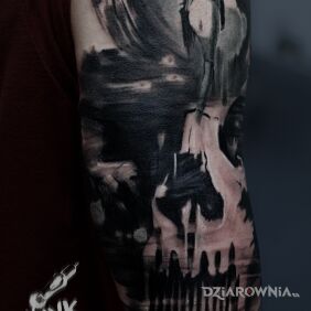 Tatuaż No title na ręce motyw: czarno-szare styl: abstrakcyjne