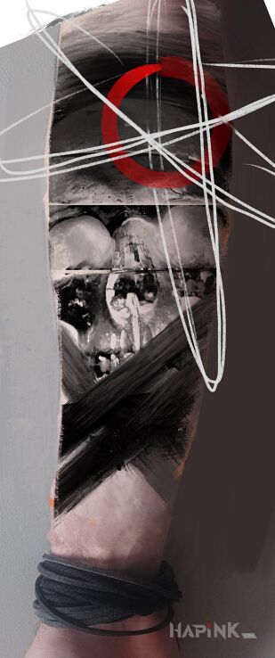 Designs skull red x - abstract