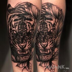 Tattoo Tiger on the forearm motif: animals style: realistic
