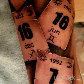 Tattoo Calendar on the forearm motif: other style: realistic