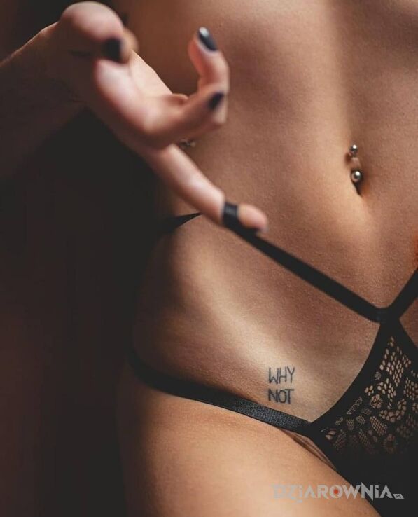 Tatuaż why not w motywie seksowne i stylu minimalistyczne w miejscu intymnym