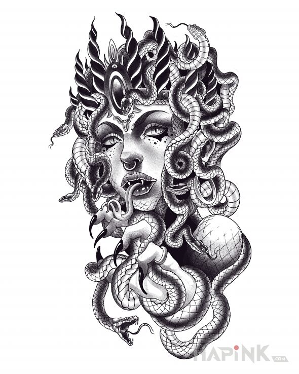 Designs meduza  wąż - graphic / illustrative