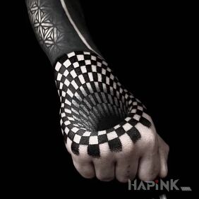 Tattoo Not such a small hole On the arm motif: 3D style: optical illusion