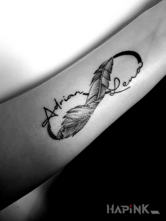 Tattoo Dzieci in black and gray motif and graphic / illustrative style On the arm