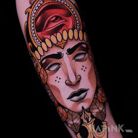 Tattoo Face / Eye / Ornaments On the arm motif: faces style: neo-traditional