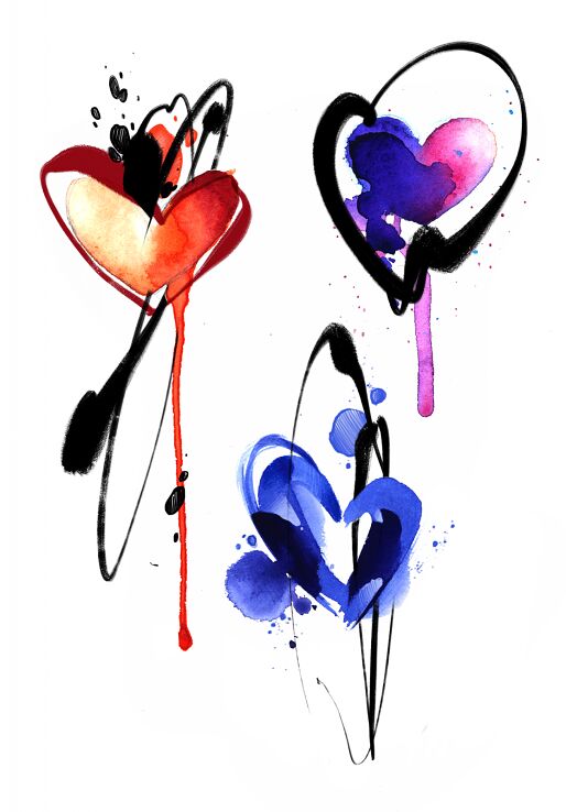 Wzór serce  miłość - graficzne / ilustracyjne