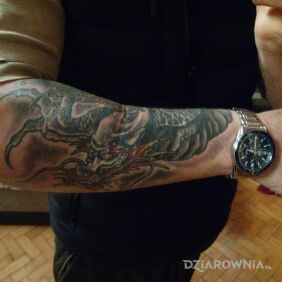 Tatuaż Chiński smok 2 na ręce motyw: smoki styl: japońskie / irezumi